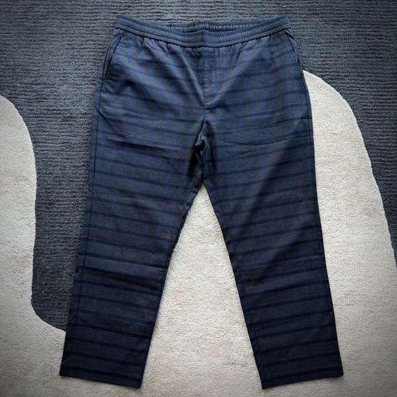 Jack & Jones Premium Men’s Trousers Pants in Charcoal Gray & Navy Blue Check - Picture 1 of 15
